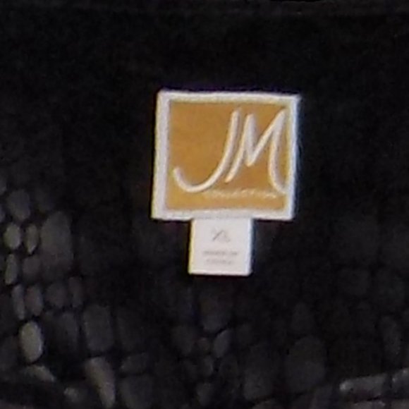 JM Collection Faux Leather Snakeskin Embellished Jacket Size XL NWT - Picture 8 of 8